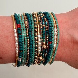 Green Gold & Pearl Mini Stack